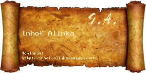 Inhof Alinka névjegykártya