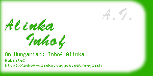 alinka inhof business card